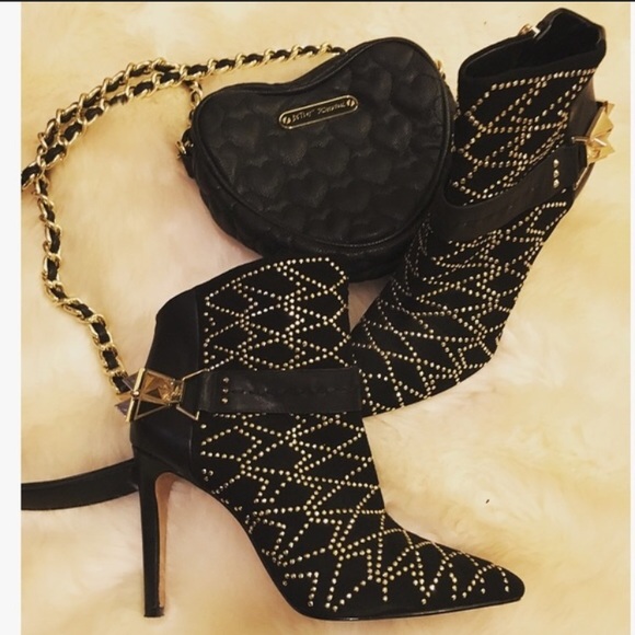 Sam Edelman Shoes - Sam Edelman Mila Bootie | Black Gold Studded Boot